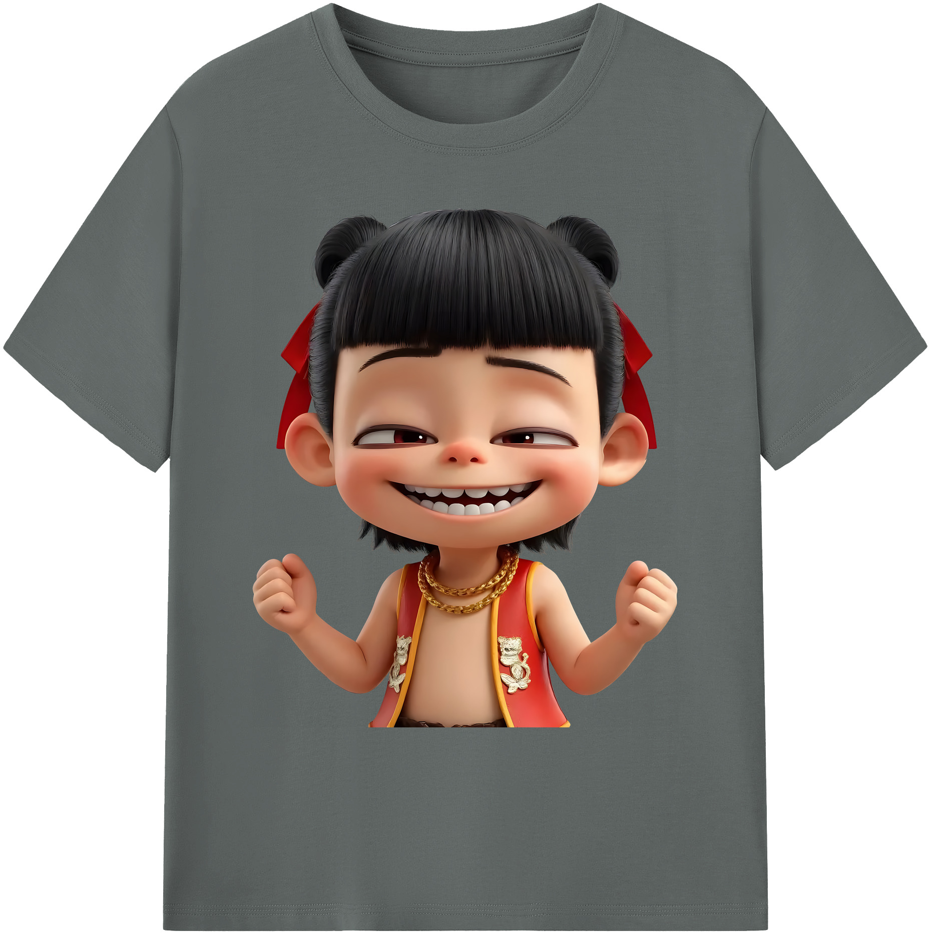 （画像用） Ne Zha 2 ナタ 魔童の大暴れ 綿100％ メンズ半袖Tシャツ｜肌触りやわらか＆通気性